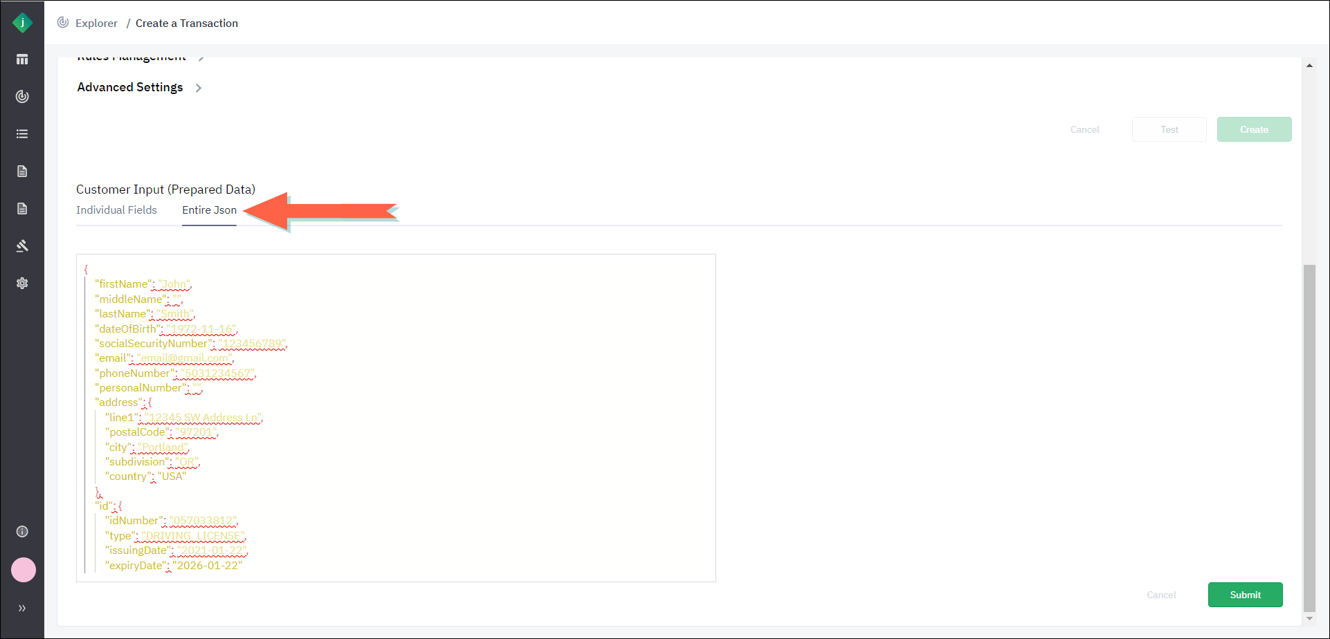 Entire JSON