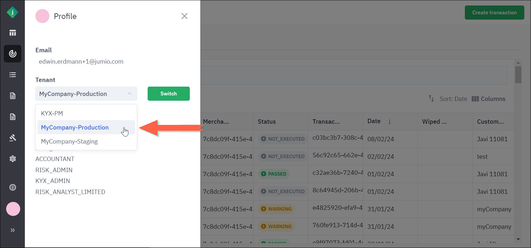Select Tenant