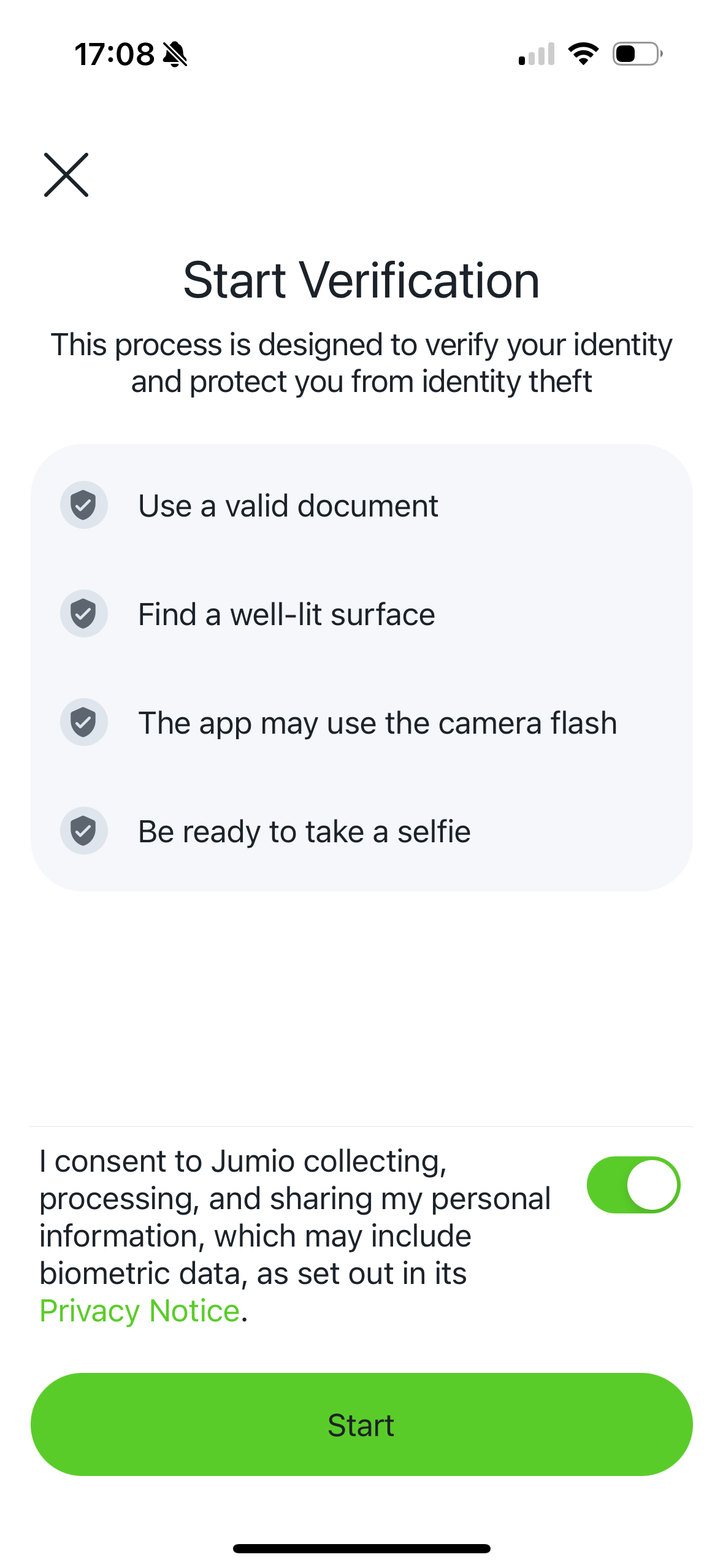 Acquiring passive user consent